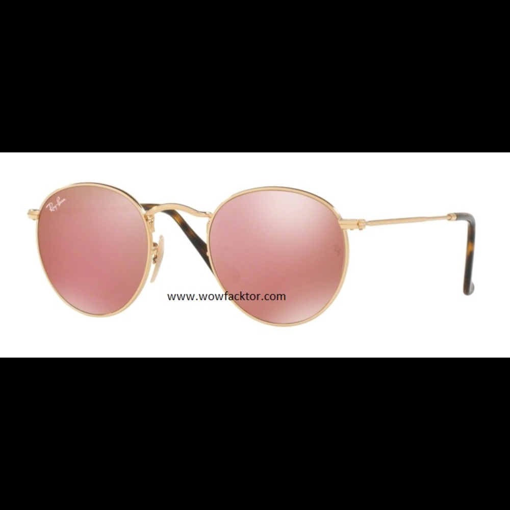 Round pink flat Ray Bans